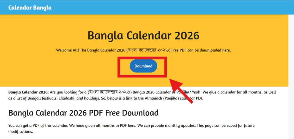 Bangla Calendar 2026